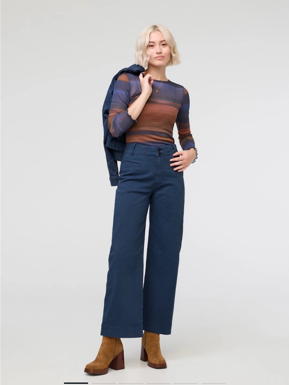 DU/ER LuxTwill High Rise Trouser - Marine